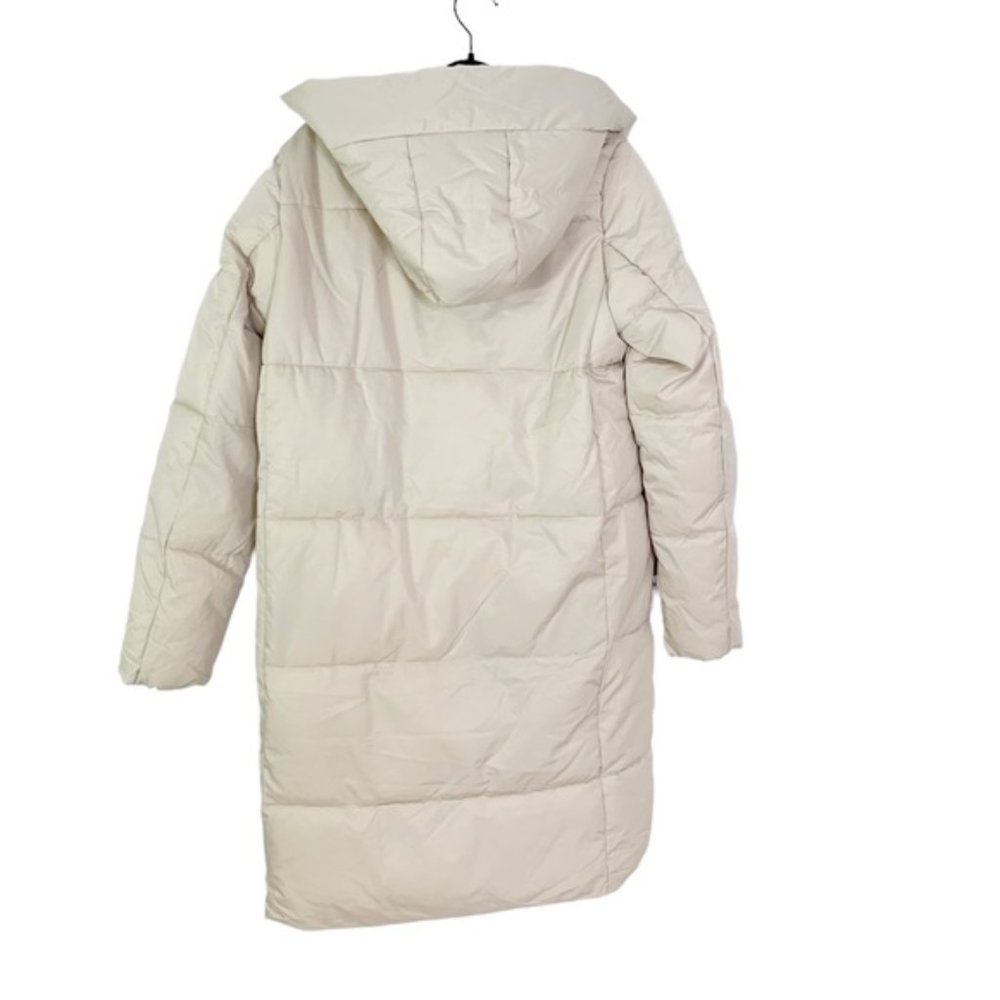 Vero Moda Puffer Stella Quilted Long Coat Cream Oatmeal M NWT - Picture 5 of 11